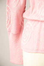 Load image into Gallery viewer, 1980s Sweater Blush Pink Swirl Knit XS / S