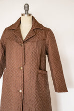 Load image into Gallery viewer, 1960s Coat Quilted Brown Jacket S/M