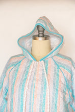 Load image into Gallery viewer, 1970s Quilted Robe Loungewear Hooded House Dress M