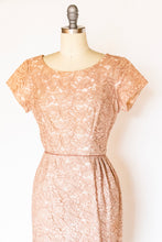 Load image into Gallery viewer, 1950s Dress Beige Champagne Lace S/M