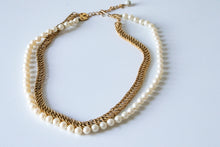 Load image into Gallery viewer, 1970s Double Necklace Chain + Pearls