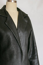 Load image into Gallery viewer, 1960s Coat Leather Jacket Black S