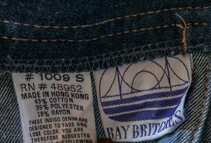 1970s Jeans Bell Bottoms Cotton Denim 24" x 34"