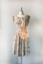 Load image into Gallery viewer, 1950s Dress Cotton Floral Full Skirt XS