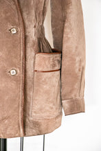 Load image into Gallery viewer, 1980s Coat Suede Leather Taupe S