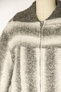 1970s Jacket Wool Stripe Weave L