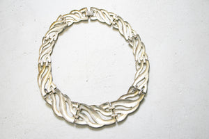 1980s Necklace Silver Choker Cast
