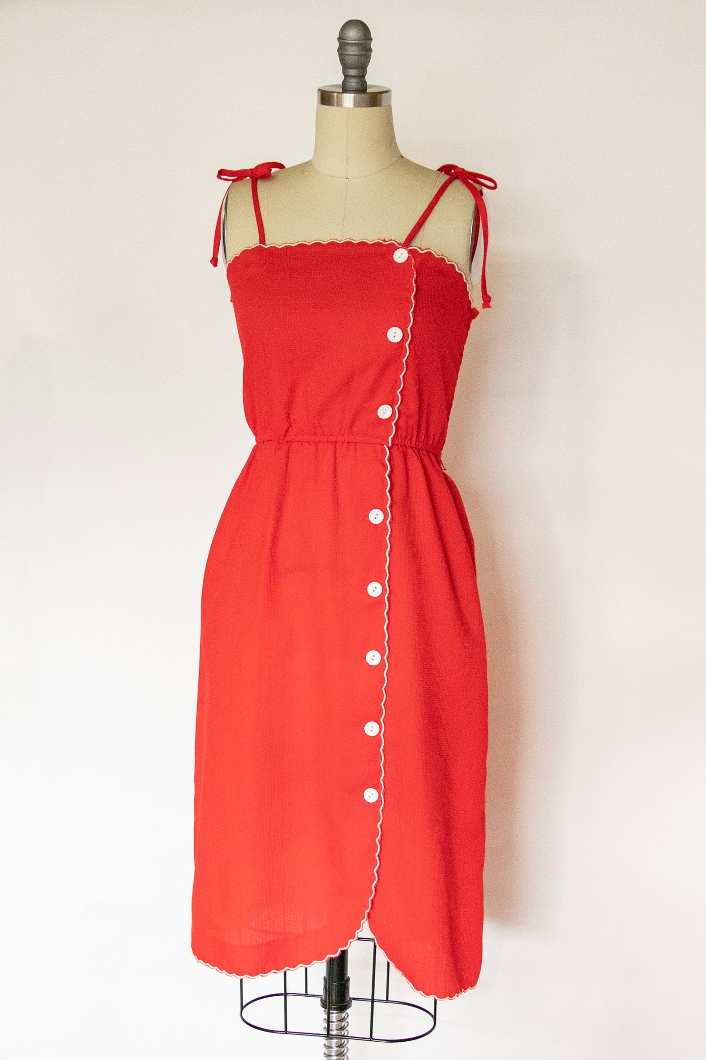 1970s Dress Young Edwardian Smocked XS