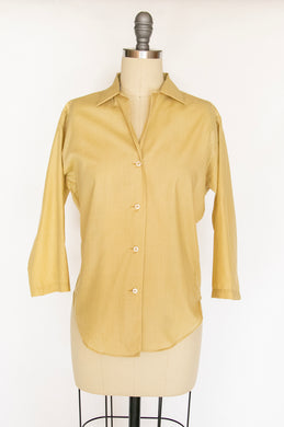 1960s Blouse Button Up Top M