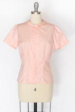 Load image into Gallery viewer, 1960s Blouse Cotton Pink Short Sleeve Top S