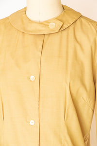 1960s Blouse Yellow Button Down Top M