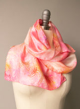 Load image into Gallery viewer, 1970s Silk Scarf Burmel Marble Pink Deadstock
