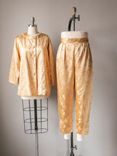 Load image into Gallery viewer, 1950s Lounge Set Silk Pajamas Pants Set M