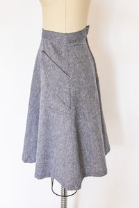1970s Wool Full Skirt Fleck A-line XS