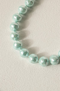 1960s Necklace Blue Beaded Chunky Pearl Choker