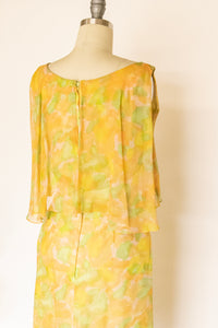 1960s Party Dress Silk Chiffon S