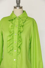 Load image into Gallery viewer, 1960s Shirt Dress Ruffle Shift M