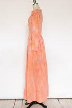 Load image into Gallery viewer, 1970s Dress Gingham Maxi Gown Peasant Prairie M