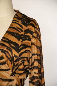 1970s Robe Animal Print Lingerie S