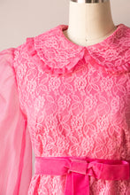 Load image into Gallery viewer, 1970s Maxi Dress Pink Lace Gown M
