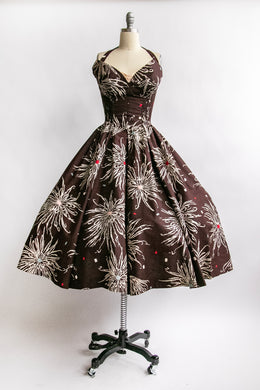 1950s Alfred Shaheen Dress Hawaiian Full Circle Skirt S