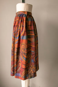 1980s Silk Full Skirt Albert Nipon L