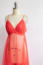 Load image into Gallery viewer, 1960s Nightgown Nylon Chiffon Lingerie Sheer Slip S/M