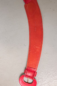1980s Belt Thick Leather Wide Cinch Waist S/M