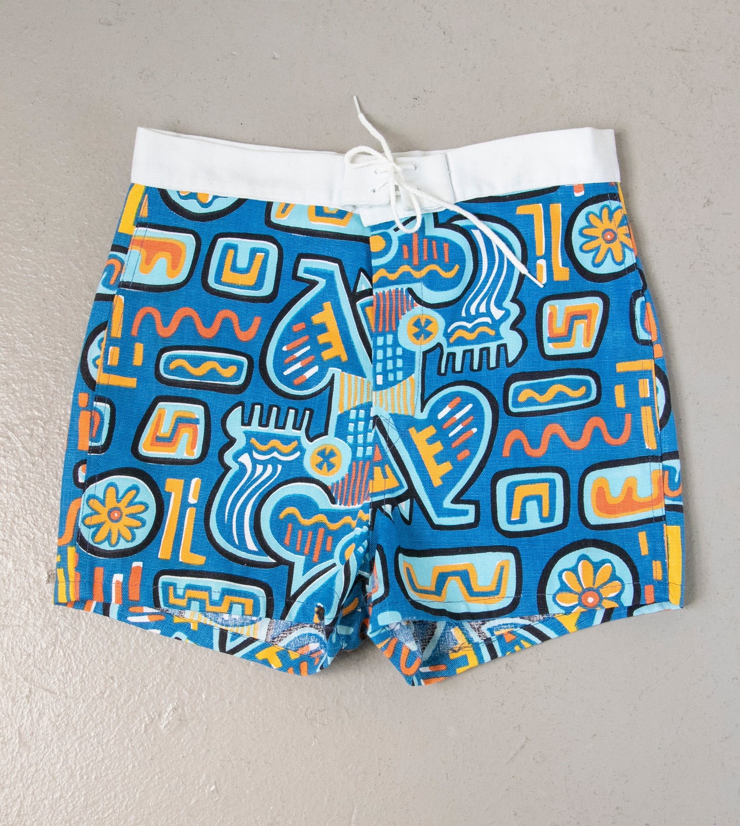 1960s Shorts Printed Cotton Trunks S/ XS