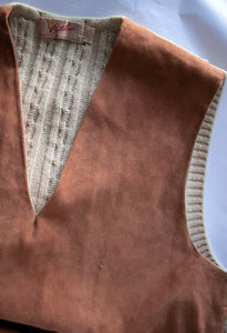1960s Sweater Vest Catalina Suede + Knit Medium