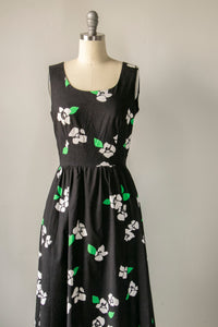 1960s Dress Cotton Hawaiian Floral S