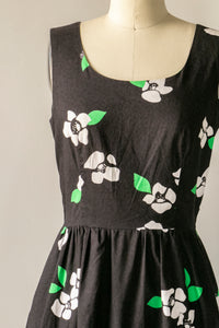 1960s Dress Cotton Hawaiian Floral S