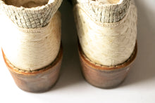 Load image into Gallery viewer, 1990s Shoes Woven Leather Chunky Leather Ankle Booties Sz 37.5