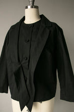 Load image into Gallery viewer, 1950s Blouse Cotton Black Tailored Top M