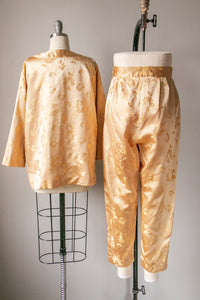 1950s Lounge Set Silk Pajamas Pants Set M