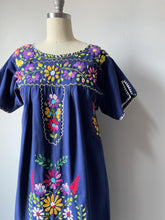 Load image into Gallery viewer, 1970s Maxi Dress Mexican Embroidered Cotton S
