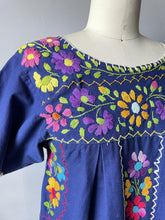 Load image into Gallery viewer, 1970s Maxi Dress Mexican Embroidered Cotton S