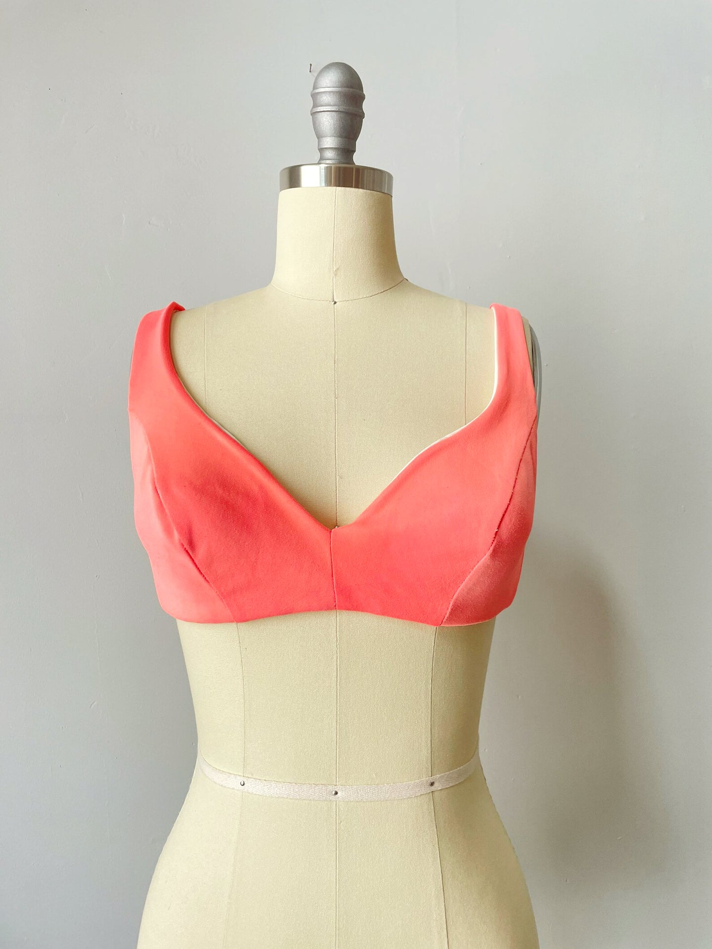 1970s Bikini Crop Top Neon Pink Bra S