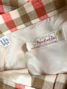1970s Maxi Skirt Pendleton Plaid Wool XS