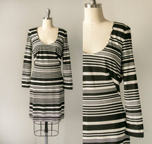 Load image into Gallery viewer, 1960s Dress Striped Knit Mod M