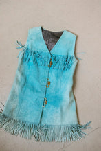 Load image into Gallery viewer, 1970s Fringe Leather Vest Suede Tunic Top S