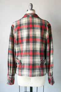 1950s 49er Jacket Wool Plaid Sportswear M