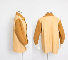 Load image into Gallery viewer, 1970s Leather Jacket REVERSIBLE Brown Suede Knit Large
