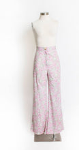 Load image into Gallery viewer, Vintage 1970s Ensemble Cotton Floral Pink Green Pants Boho Blouse Set Small