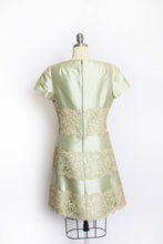Load image into Gallery viewer, 1960s Dress Silk Lace Sea Foam Green Sage Medium
