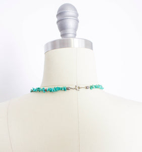 TURQUOISE Necklace Sterling Silver & Stone Beaded Choker