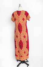 Load image into Gallery viewer, 1970s Dress Ethnic Cotton Red Ethnic Boho S