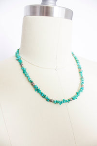 TURQUOISE Necklace Sterling Silver & Stone Beaded Choker