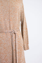 Load image into Gallery viewer, 1970s Knit Sweater Dress Brown Gold Long Sleeve S
