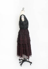 Load image into Gallery viewer, 1950s Dress Tiered Black Lace Organza Full Skirt Party Cocktail 60s Small s